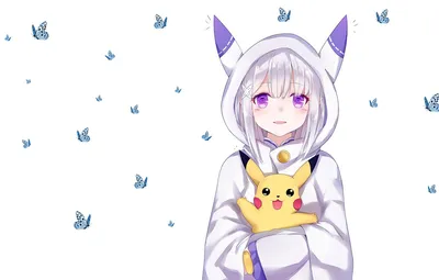 Обои аниме, арт, Emilia, Pikachu картинки на рабочий стол, раздел кодомо -  скачать картинки