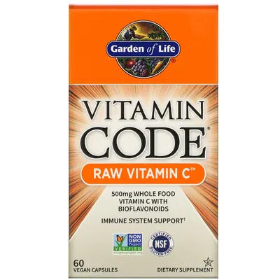 Купить Сырой Витамин С, Vitamin Code, Garden of Life, 60 капсул в Киеве:  цена и отзывы — Vitamins.in.ua картинки