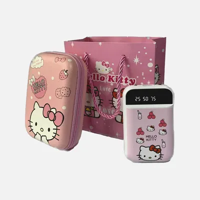 ᐉ Зарядка портативная Hello Kitty 10000 mAh с чехлом Розовый картинки