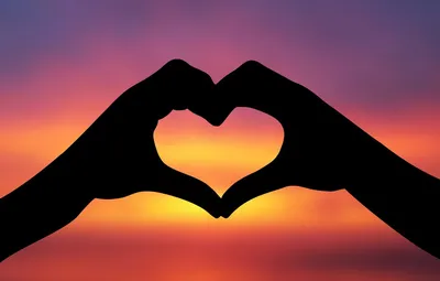 Wallpaper the sky, love, heart, Love, hands, silhouette, heart images for  desktop, section настроения - download картинки