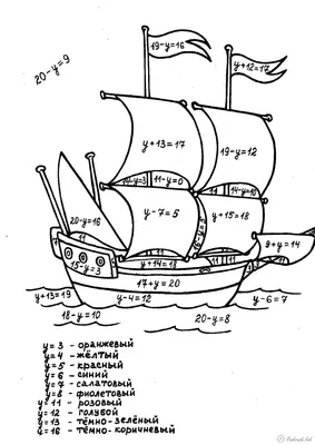 Математические раскраски 3 класс Раскраски распечатать бесплатно. картинки