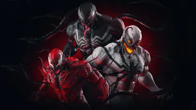 Скачать обои Venom, Carnage, Anti-Venom, Venom, Carnage, Anti Venom,  Симбиоты в разрешении 3840x2160 на рабочий стол картинки