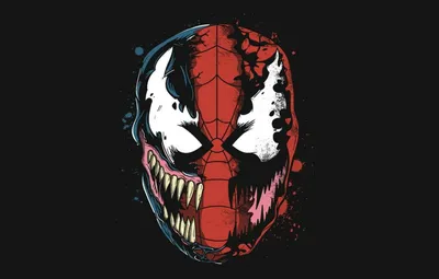 Обои Art, чёрный фон, Spider-Man, Venom, Carnage картинки на рабочий стол,  раздел минимализм - скачать картинки