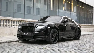 Черный автомобиль Rolls-Royce Wraith у здания - обои для рабочего стола,  картинки, фото картинки