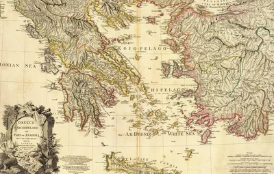 Обои Греция, Greece, old maps, 1791, Карта Греции, Archipelago and part of  Anadoli, Louis Stanislas d'Arcy Delarochette, Map of Greece, Луи Станислас  д'Арси Делароше картинки на рабочий стол, раздел текстуры - скачать картинки