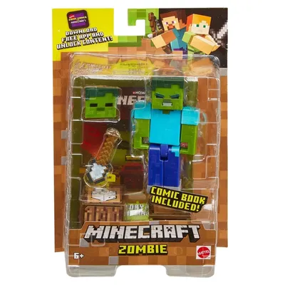 Игрушка Зомби Майнкрафт (Minecraft Comic Mode Zombie Action Figure) -  купить недорого в интернет-магазине игрушек Super01 картинки