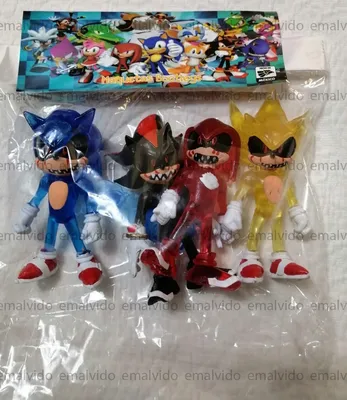 Купить SONIC THE HEDGEHOG 4 Figures Creepypasta Sonic.Exe Mexican bootleg  toy 5'' SegA, цена 5 795 руб — (124943700336) картинки