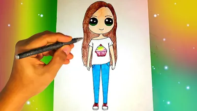 Как рисовать легко ДЕВОЧКУ? How to draw a girl - YouTube картинки