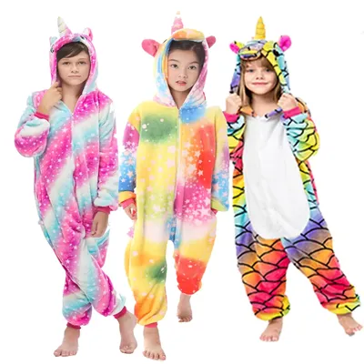 Inverno bambino Kigurumi unicorno pigiama animale tutina cartone animato  Anime unicorno Costume bambino ragazzo ragazza camicia da notte vestiti  Kinder Sleepwear - AliExpress картинки