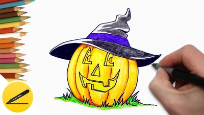 Halloween Pumpkin drawing - Как Нарисовать Тыкву на Хэллоуин - YouTube картинки