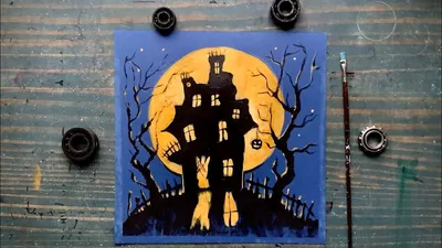 Рисунок на Хеллоуин акриловыми красками. Halloween drawing. - YouTube |  Легкие рисунки, Интерьерная живопись, Иллюстрации картинки