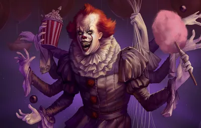 Обои клоун, арт, много рук, Artwork, Оно, Пеннивайз, Pennywise, Spiderwise  картинки на рабочий стол, раздел фильмы - скачать картинки