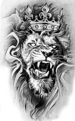 лев с короной | Lion art tattoo, Lion head tattoos, Lion tattoo картинки