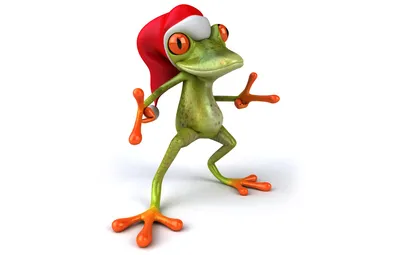 Обои лягушка, christmas, frog, funny, santa hat картинки на рабочий стол,  раздел рендеринг - скачать картинки