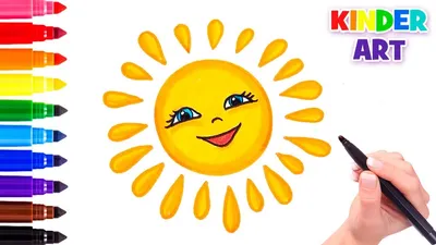 How to draw a cartoon sun step by step - YouTube картинки