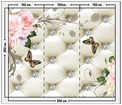 Фотообои / флизелиновые обои 3D розы бабочки и стразы 3,06 x 2,5 м — купить  в интернет-магазине по низкой цене на Яндекс Маркете картинки