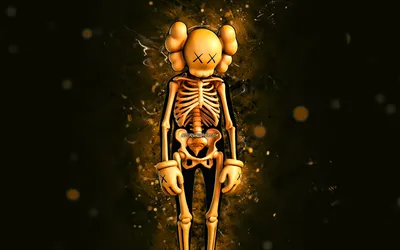 Скачать обои Orange KAWS Skeleton, 4k, orange neon lights, Fortnite Battle  Royale, Fortnite characters, Orange KAWS Skeleton Skin, Fortnite, Orange  KAWS Skeleton Fortnite для монитора с разрешением 3840x2400. Картинки на  рабочий стол картинки