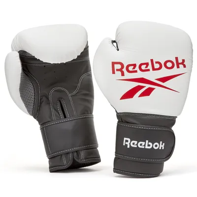 Фото Боксёрские перчатки Reebok RSCB-12010WH-12 12 унций  белый/черный/красный, купить в Киеве и Украине картинки