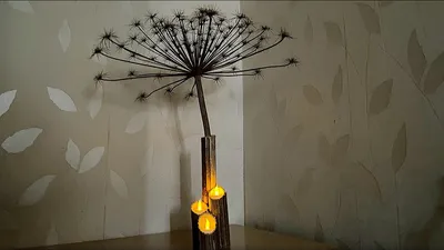 Ваза-подсвечник в ЭКО СТИЛЕ из борщевика. Борщевик в декоре candlestick  vase eco decor DIY烛台花瓶生态装饰 - YouTube картинки