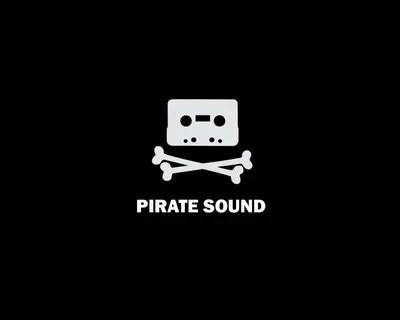 Обои на рабочий стол Веселый Роджер вместо черепа кассета (Pirate sound),  обои для рабочего стола, скачать обои, обои бесплатно картинки