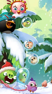 Новогодние и зимние обои для телефонов с Angry Birds - YouLoveIt.ru картинки