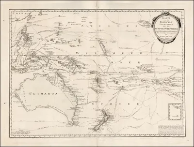 Редкая карта Австралии, составленная фон Рейли в 1795 году - Старинные  карты мира картинки