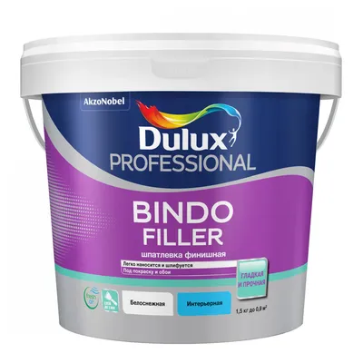 Финишная шпатлевка под покраску и обои, 1.5 кг (0.9 л), Dulux Bindo Filler  купить в Дмитрове картинки