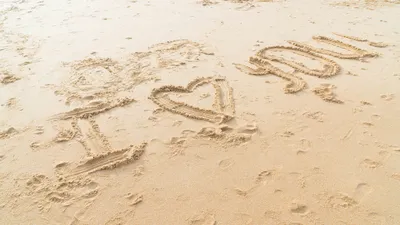 Обои Песок, море, пляж, любовь, сердце, love, beach, I love you, sea,  heart, romantic, sand 1920x1080 картинки