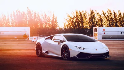 Обои для рабочего стола Lamborghini Huracan белых машина 1920x1080 картинки