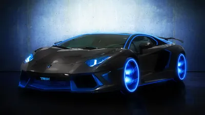 Картинка concept car, тюнинг, concept, авто, автомобили, неон, черная  машина, Lamborghini, машина, тачка, машины, Lamborghini Aventador, car,  ламборгини, синий 1366x768 скачать обои на рабочий стол бесплатно, фото  14708 картинки