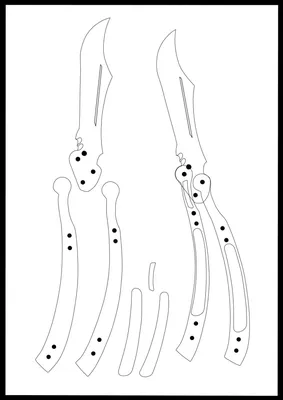 Нож бабочка трафарет - 64 фото картинки