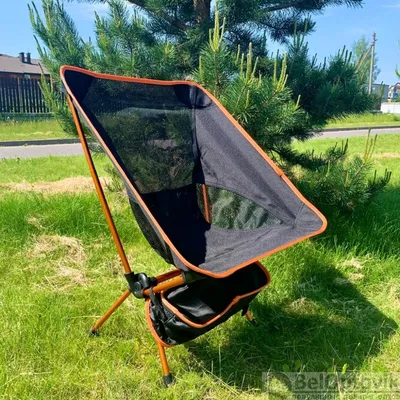 Стул туристический складной Camping chair для отдыха на природе Оранжевый картинки