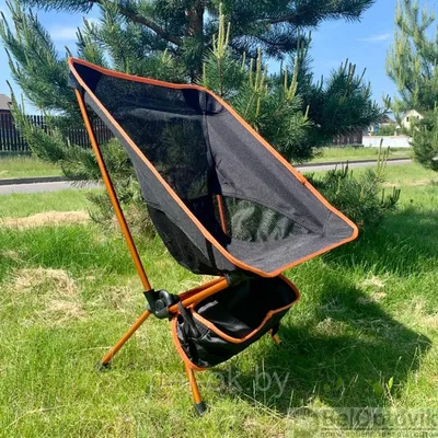 Стул туристический складной Camping chair для отдыха на природе Оранжевый картинки