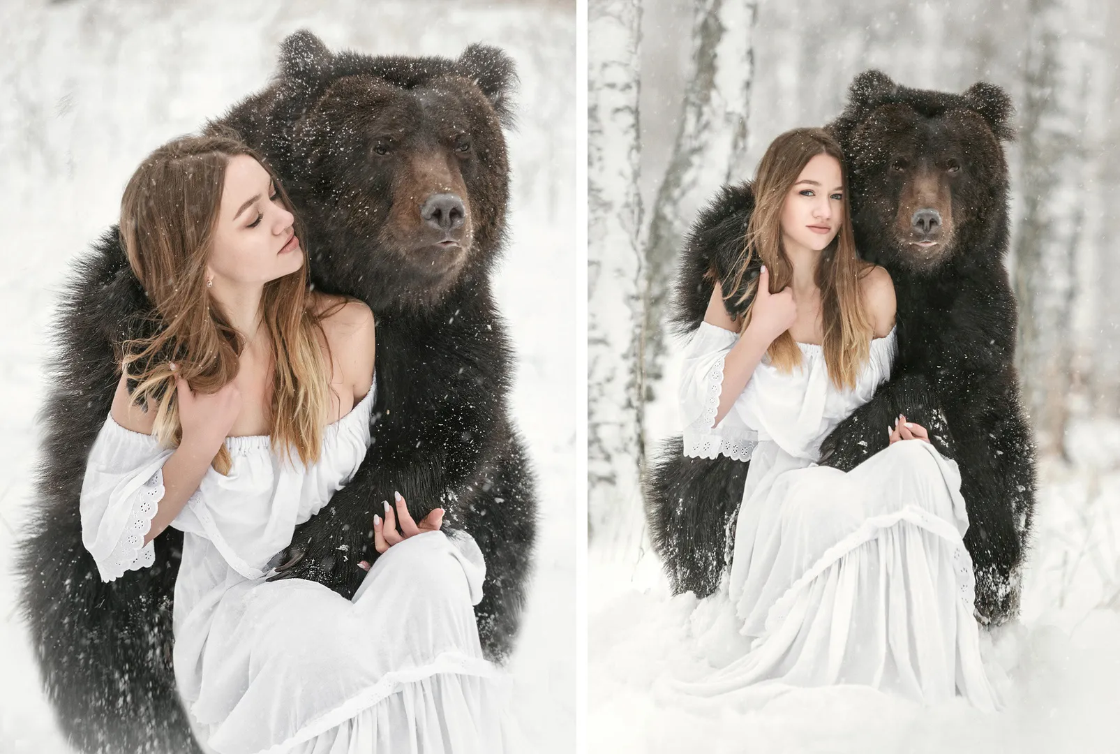 Медведь и девушка
