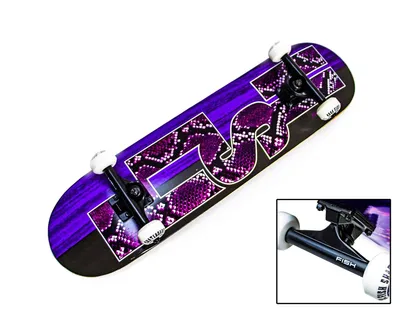 Купить Скейт профессиональный деревянный для трюков Fish Skateboard SNAKE  SKIN из канадского клена до 90 кг Польша, цена 1597.06 грн — Prom.ua  (ID#1382017449) картинки