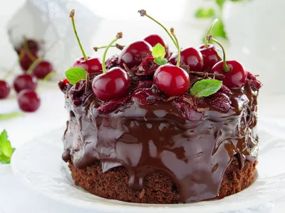 Скачать обои торт, cream, food, cake, десерт, dessert, сладкое, chocolate,  cherries, вишни, крем, шоколад, пирожное, … | Вкусняшки, Рецепты тортов,  Полезные десерты картинки