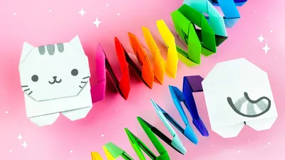 ОРИГАМИ КОТИК ИЗ БУМАГИ | ORIGAMI PAPER CAT - YouTube картинки