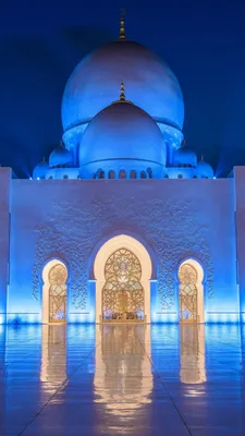 Обои Мечеть шейха Зайда, Sheikh Zayed Mosque, Abu Dhabi, night, 8k,  Архитектура #16652 картинки