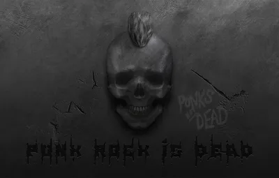 Обои трещины, стена, череп, ирокез, punk rock, панк-рок, панк-рок мертв,  punk rock is dead, punks not dead, панки живы картинки на рабочий стол,  раздел музыка - скачать картинки