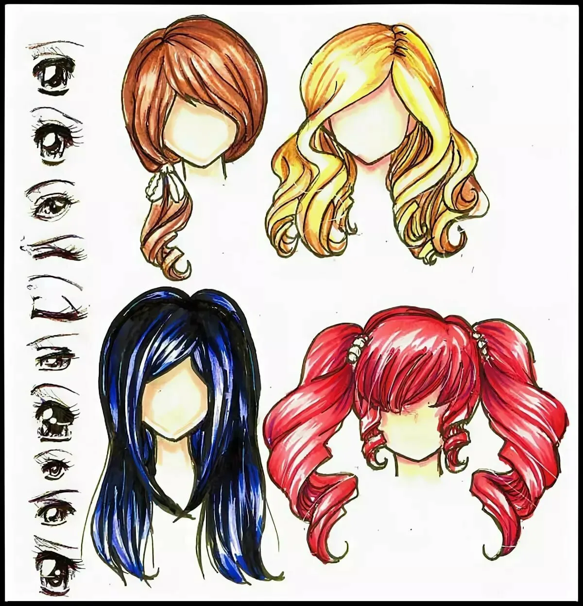 Волосы для рисования аниме