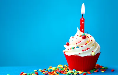 Обои свеча, cupcake, happy birthday, с днем рождения картинки на рабочий  стол, раздел праздники - скачать картинки