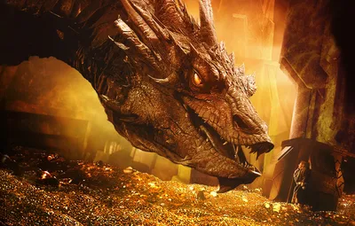 Обои золото, дракон, Smaug, Хоббит: Пустошь Смауга, The Hobbit: The  Desolation of Smaug картинки на рабочий стол, раздел фильмы - скачать картинки