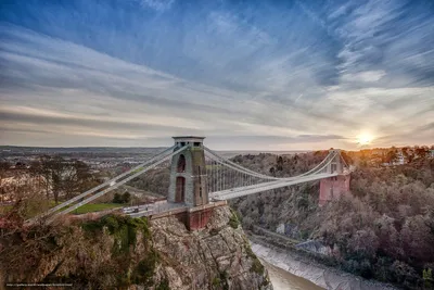 Скачать обои Подвесной мост Клифтон, открылся в 1864 году, охватывающих  Avon Gorge и реку Эйвон, связывая Клифтон в Бристоле в Ли Вудс в Северной  Сомерсет бесплатно для рабочего стола в разрешении 5616x3744 — картинки