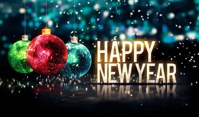 happy-new-year-balls-glitter-wallpaper - «Смайл» картинки