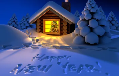 Обои зима, снег, надпись, вечер, Новый Год, Happy New Year, winter, snow,  Holiday, С Новым Годом картинки на рабочий стол, раздел новый год - скачать картинки