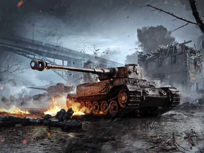 Обои WoT Blitz — Tiger (P) в городском бою | World of Tanks Blitz 8.8 - фан  сайт картинки