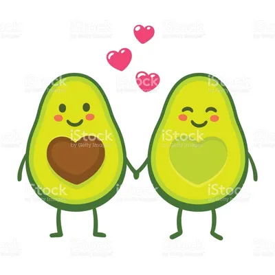 Cute cartoon avocado couple holding hands, Valentine's day greeting... |  Dibujos de disney, Pegatinas bonitas, Dibujos bonitos картинки