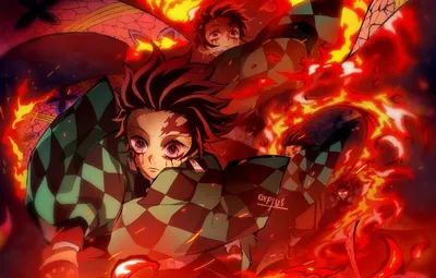 Обои огонь, кровь, аниме, арт, парень, Клинок Рассекающий Демонов, Tanjirou  Kamado, Demon Slayer: Kimetsu No Yaiba картинки на рабочий стол, раздел  сёнэн - скачать картинки