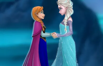 Обои Frozen, Disney, сестры, Анна, Anna, платья, Дисней, Elsa, Эльза,  Холодное Сердце картинки на рабочий стол, раздел фильмы - скачать картинки