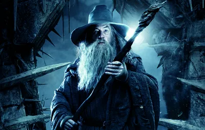 Обои посох, волшебник, Gandalf, Хоббит, Ian McKellen, The Hobbit, Иэн  МакКеллен, Гэндальф, wizard, Хоббит: Пустошь Смауга, or There and Back  Again, The Hobbit: The Desolation of Smaug, или Туда и Обратно картинки картинки